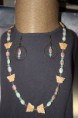 Natural Stone Butteryfly Necklace with Hoop Earrings