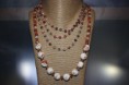 Brown Goldstone Square Beads and Large Shiny Glass Beads